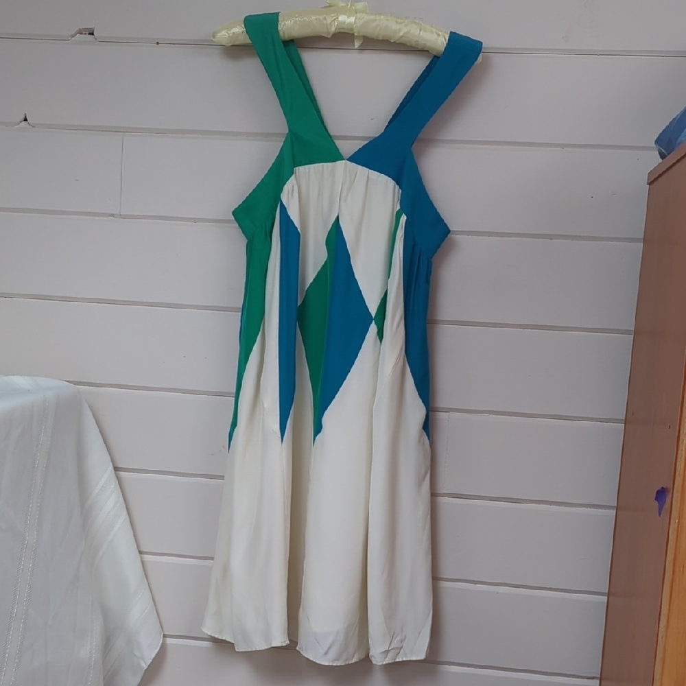 Christopher Kane Green and Blue Mini Dress
